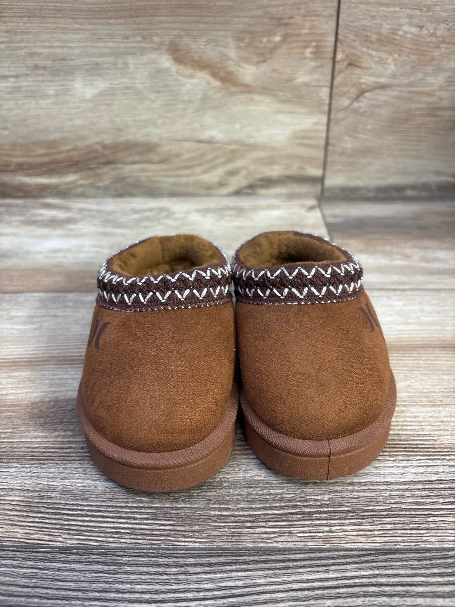 Hurley Modi Faux Fur Fleece Lined Clogs Brown sz 5c