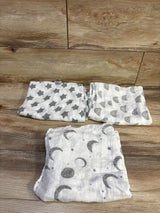 Gllquen Baby 3pk Muslin Swaddle Blankets 36x38''