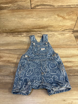 Old Navy Smiley Face Shortalls Blue sz 3-6m
