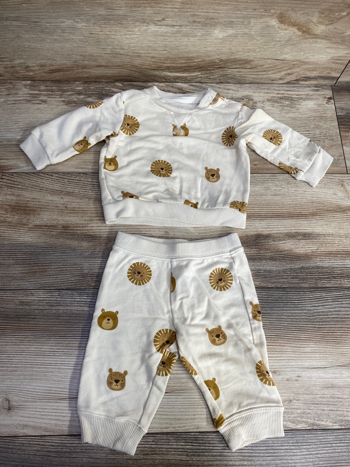 Cloud Island 2pc Bear Sweatshirt & Pants Set Cream sz 0-3m