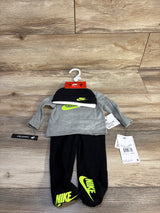 NEW Nike 3pc Shirt, Footed Pants, & Hat Set Grey sz Newborn