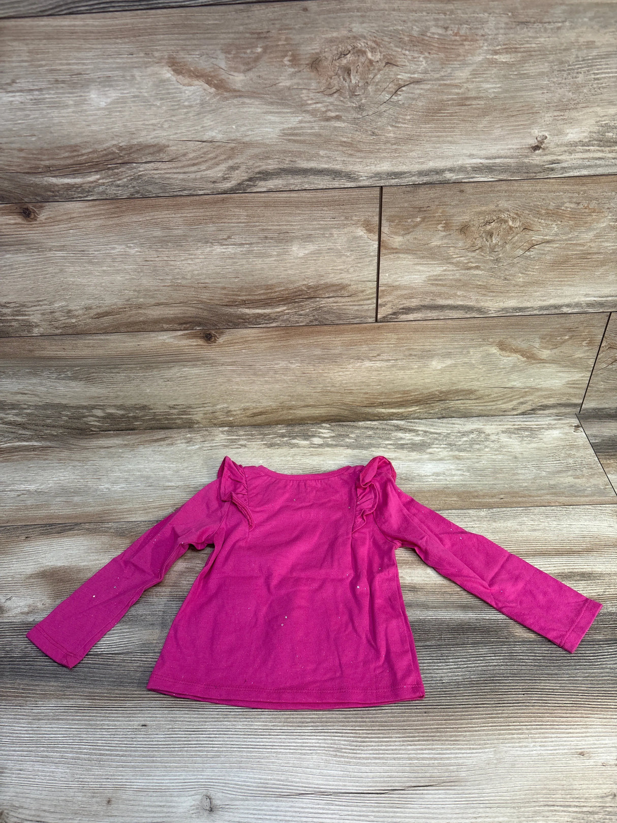 NEW Okie Dokie Ruffle Long Sleeve T-Shirt Catalina Pink sz 2T