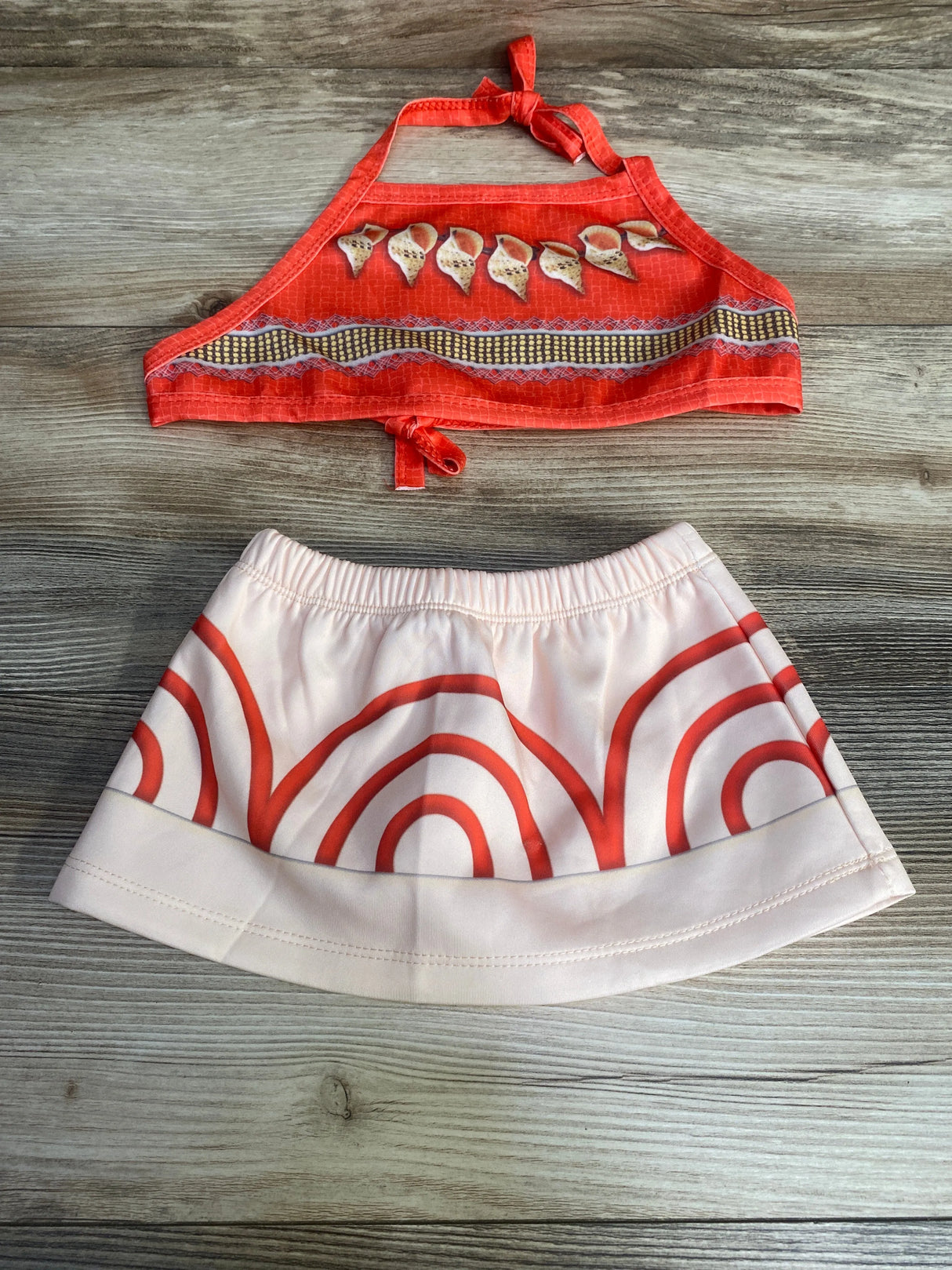 2pc Halter Neck Swimsuit Set Orange sz 18-24m