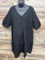 NWOT Gap Maternity Crinkle Gauze Tiered Dress in True Black sz Medium