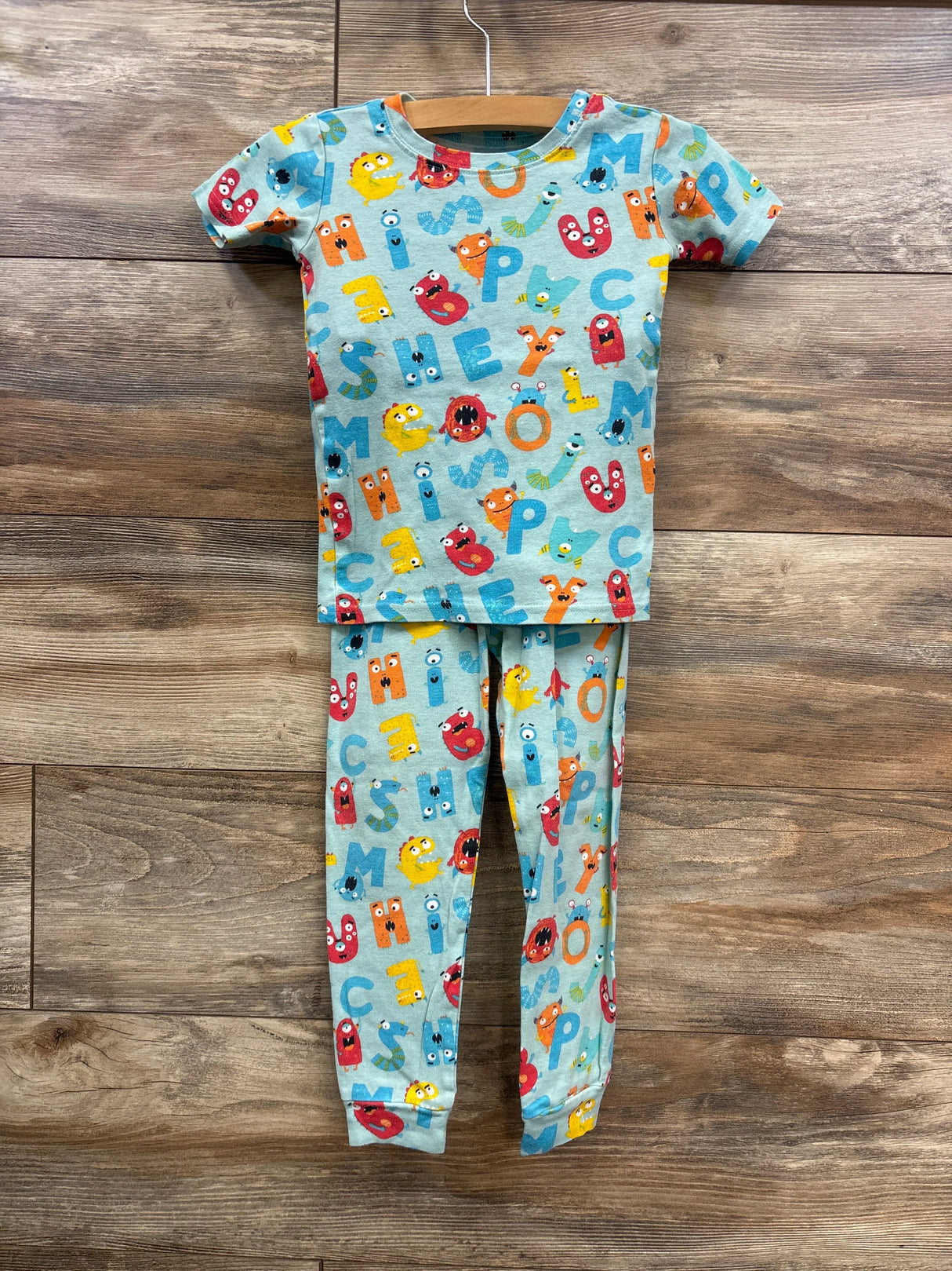 Children's Place 2pc Alphabet Pajama Set Blue sz 4T