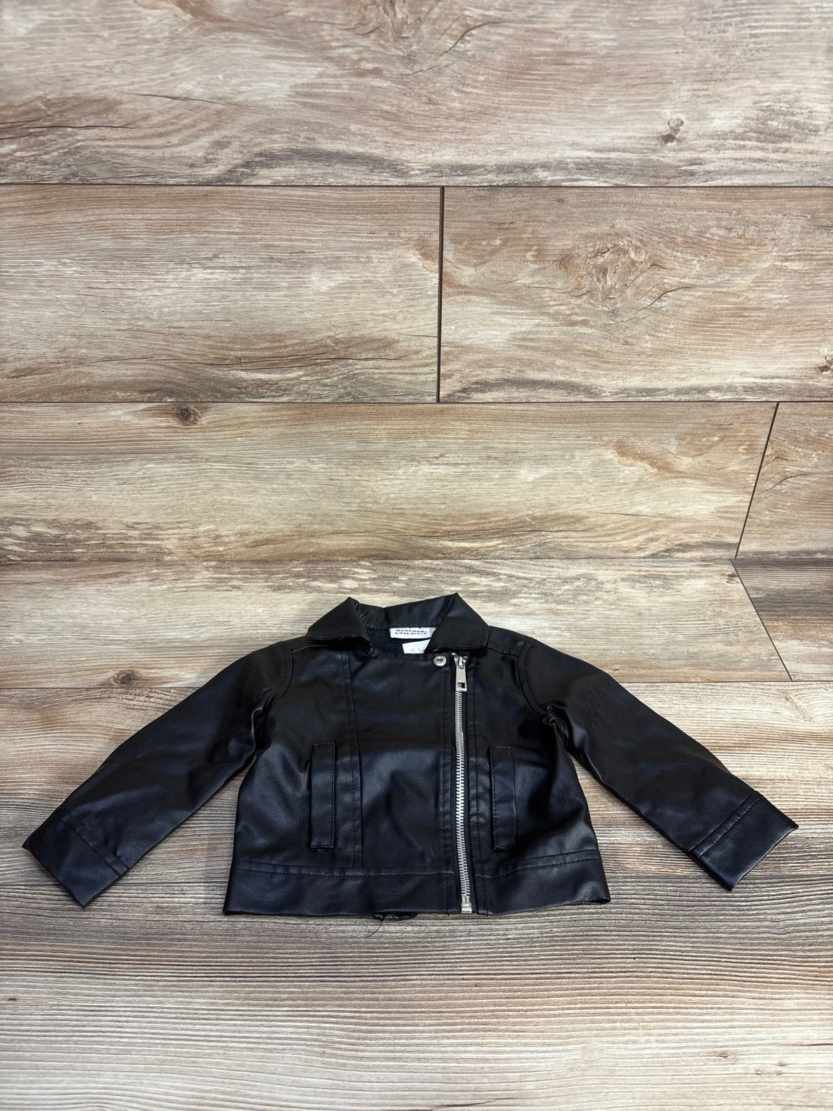 Blueberi Boulevard Pleather Full Zip Jacket Black sz 24m