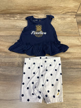 Nautica 2pc Peplum Top & Leggings Set Navy sz 3/6m