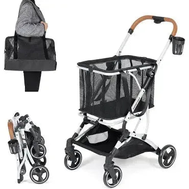 Beberoad Lightweight Shopping Cart w/Detachable Shopping Bag Black