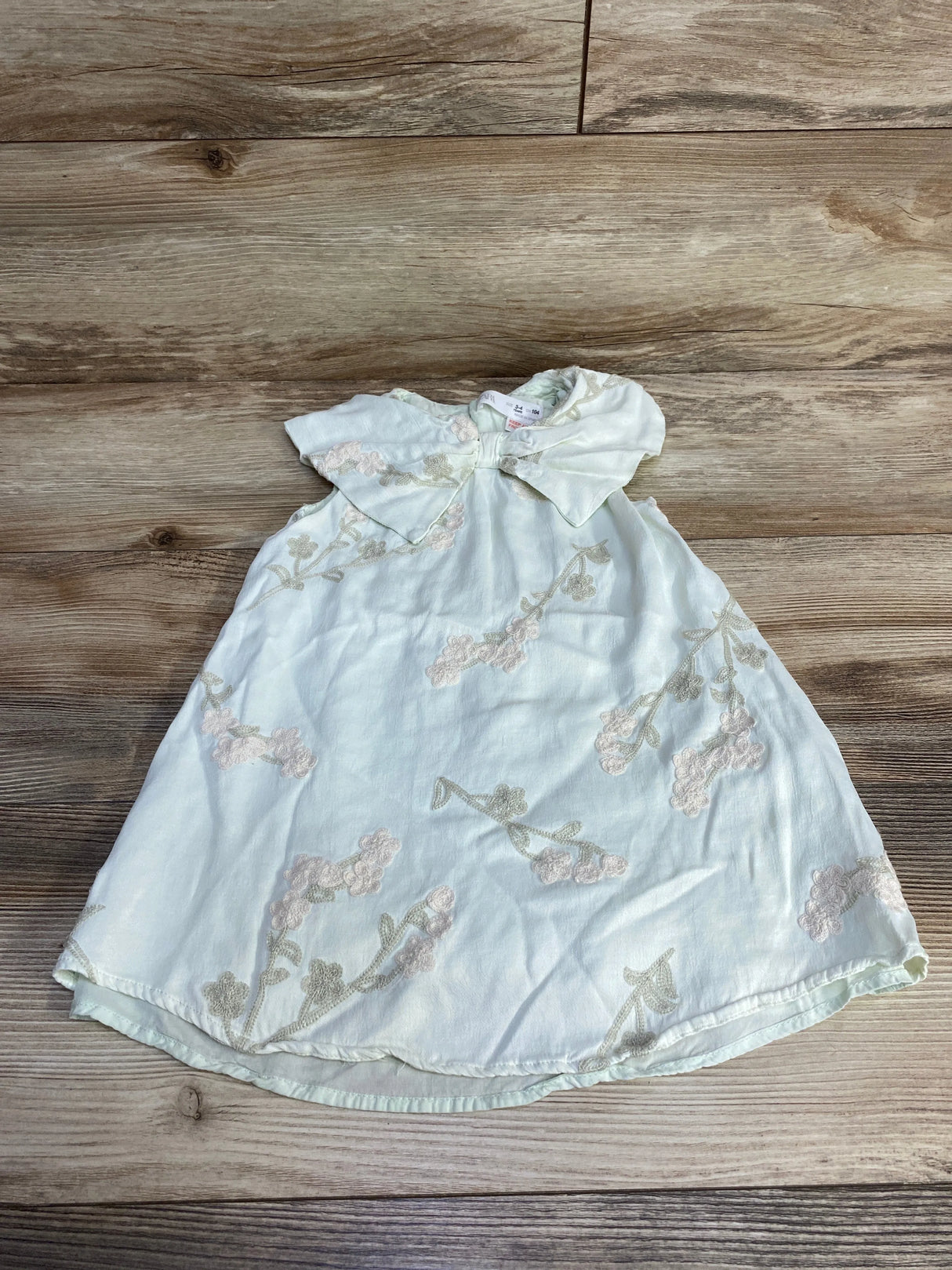 Zara Embroidered Dress Green sz 3-4T