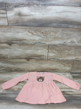 Minibean Embroidered Bear Long Sleeve Thermal Tunic Pink sz 3T