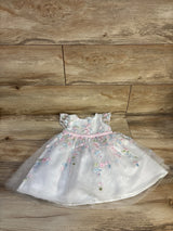 Rare Editions Embroidered Floral Tulle Dress White sz 18m