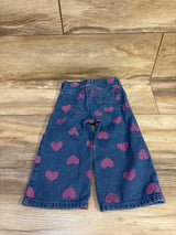 Old Navy Heart Print Wide Leg Jeans Blue sz 18-24m