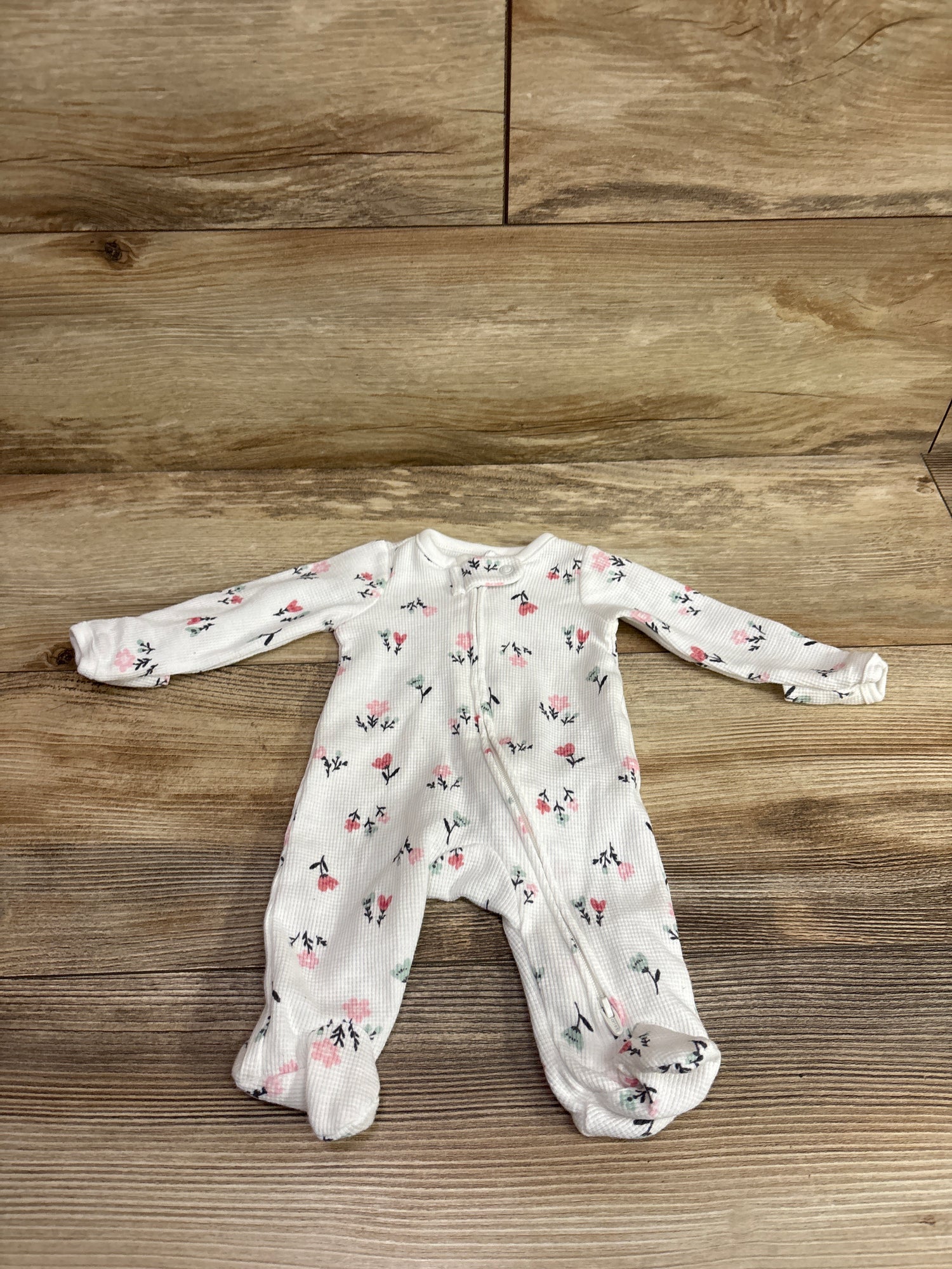 Simple Joys Waffle Knit Sleeper White sz Preemie
