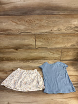 Carter's 2pc Ribbed Bunny Shirt & Skort Set Blue sz 4T