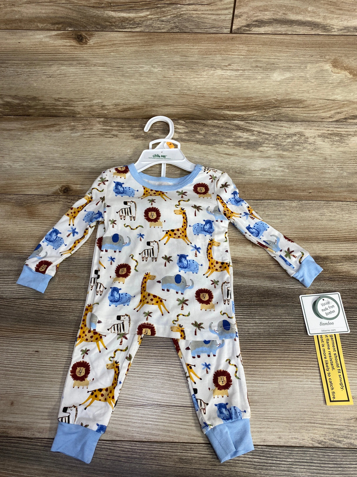 NEW Little Me 2pc Safari Pajama Set White sz 12m