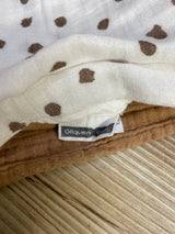 Gilquen Baby Muslin Swaddle Blanket 2pk, Brown/White