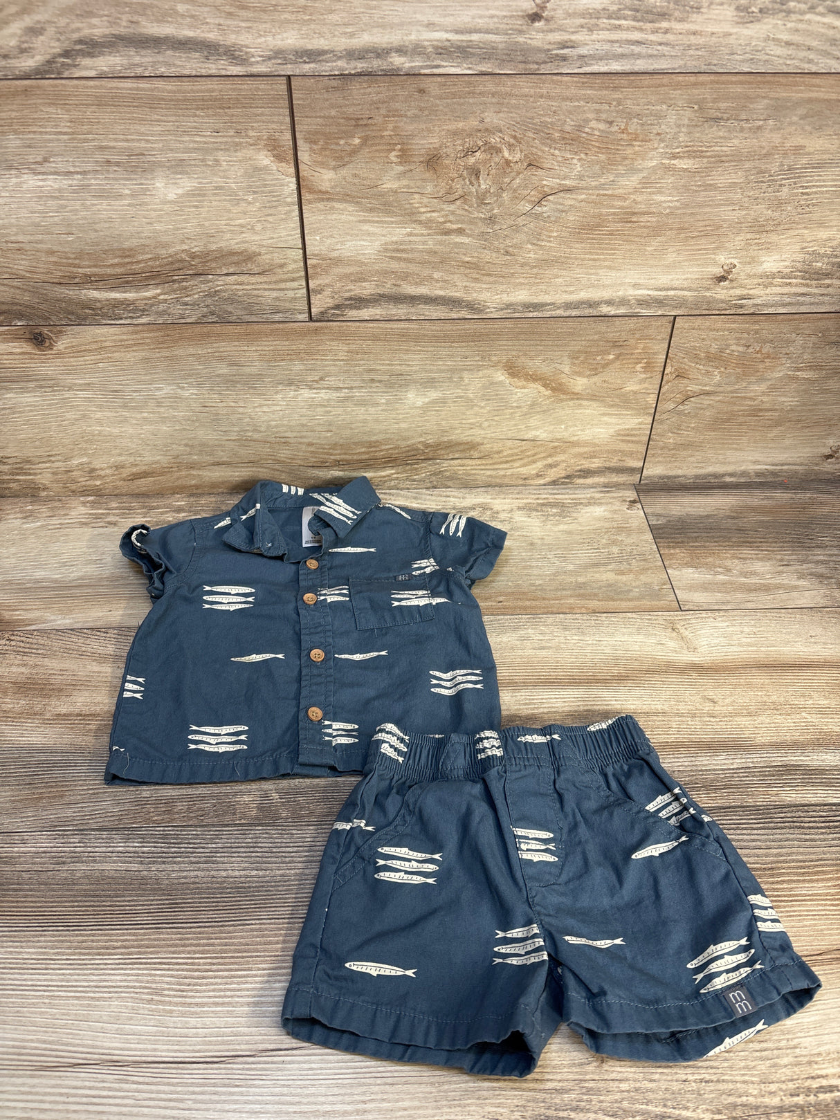 Modern Moments 2pc Shirt & Shorts Set Navy sz 12m