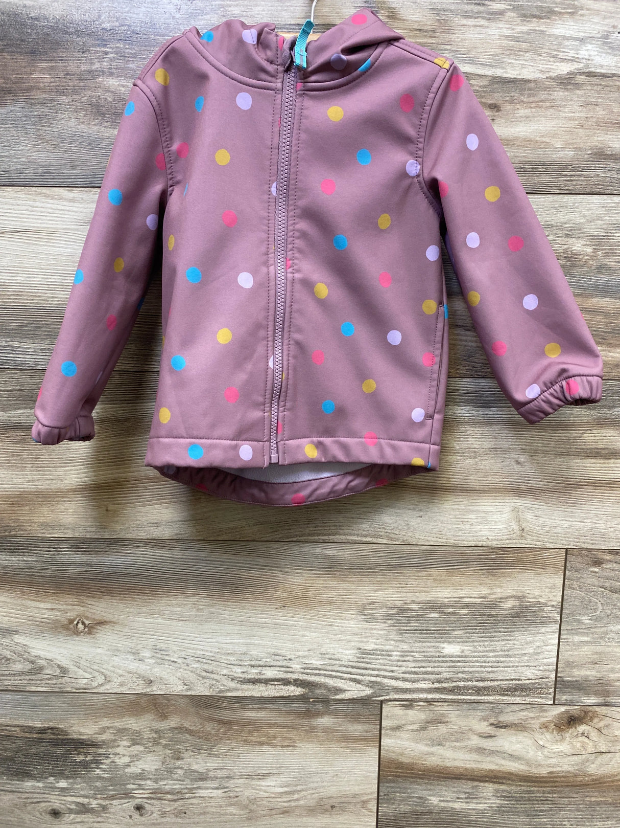 Cat & Jack Polka Dot Soft Shell Jacket Purple sz 3T