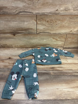 Disney Baby 2pc Mickey Mouse sweatshirt and joggers set in green, size 3-6m