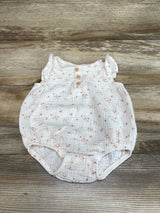 Tahari Baby Floral Muslin Romper White sz 6-9m