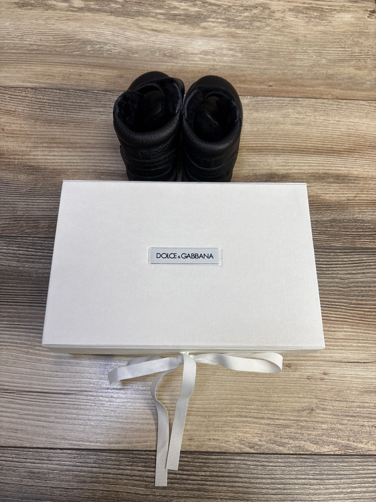 Dolce & Gabbana Leather Fur Lined Boots Black sz 5c