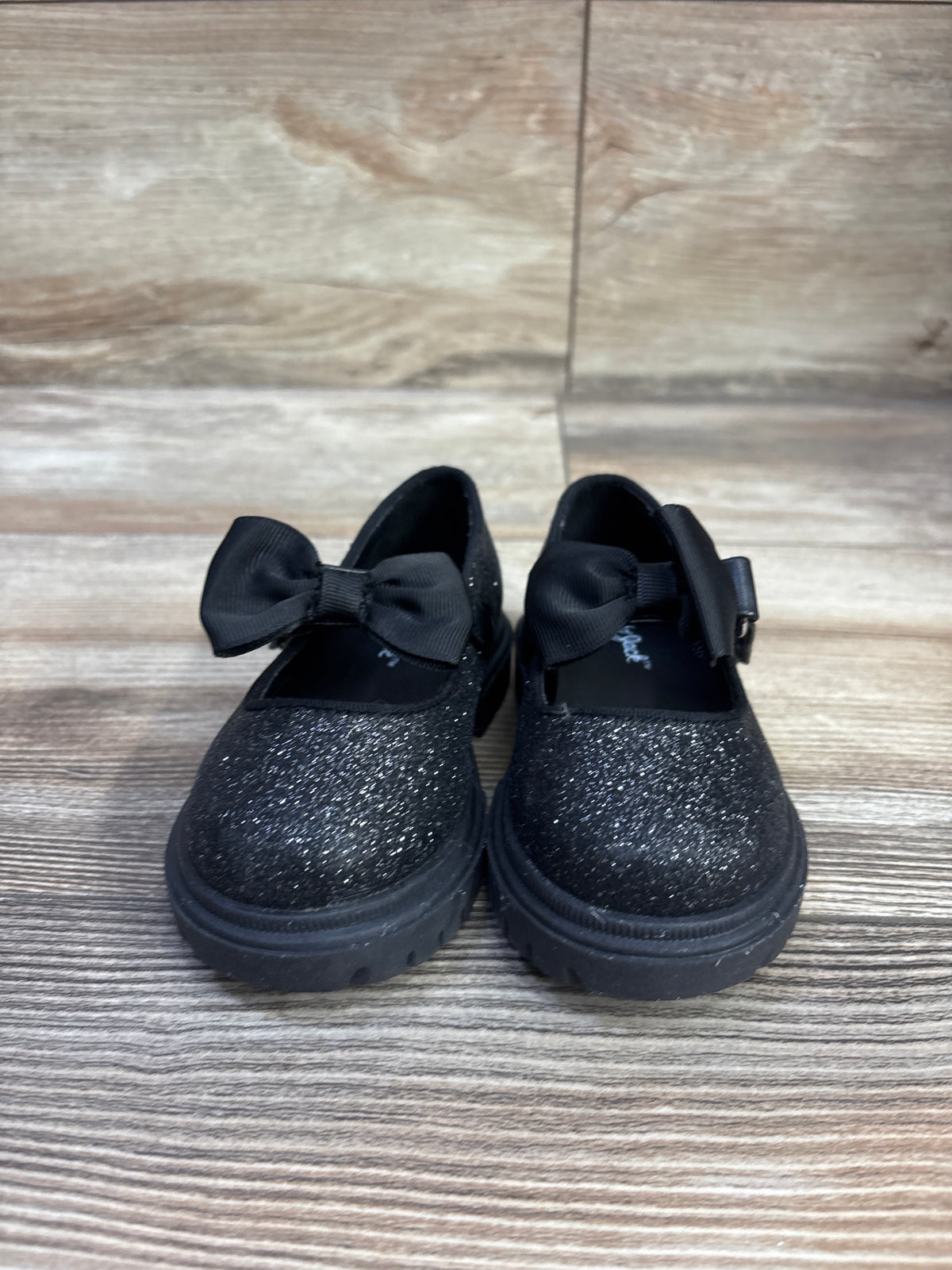 Cat & Jack Kori Lug Sole Mary Jane Flats Black Glitter sz 5c