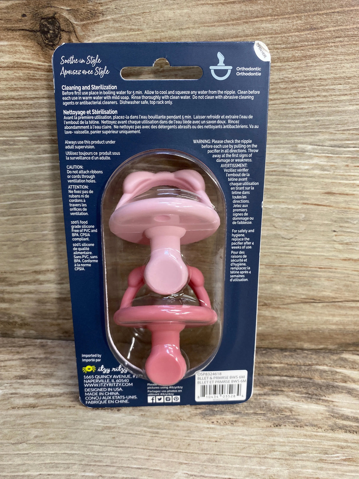 NEW Itzy Ritzy Silicone Sweetie Soother Pacifiers in Ballet Slipper & Primrose 6-18m