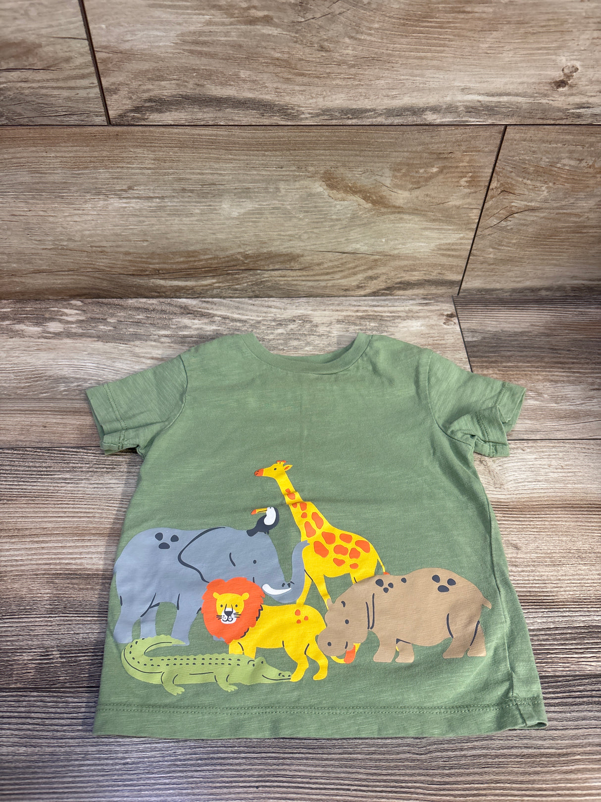 Little Me Safari Animal Shirt Green sz 24m