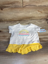 NEW Cat & Jack 2Pc Sun and Waves T-Shirt & Shorts Set White sz 18m