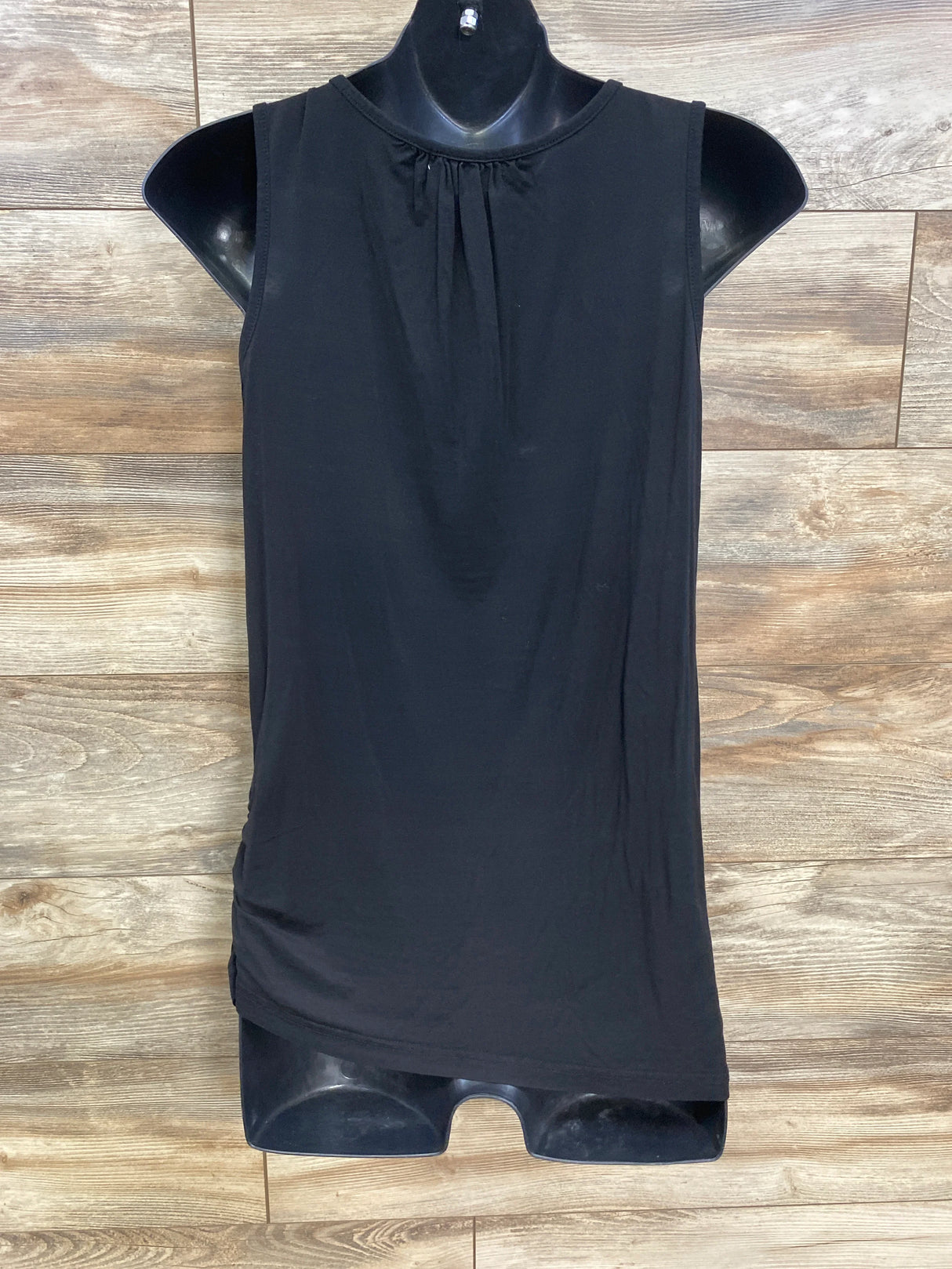 Sleeveless Ruched Maternity Nursing Tank Black sz Small