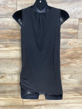 Sleeveless Ruched Maternity Nursing Tank Black sz Small
