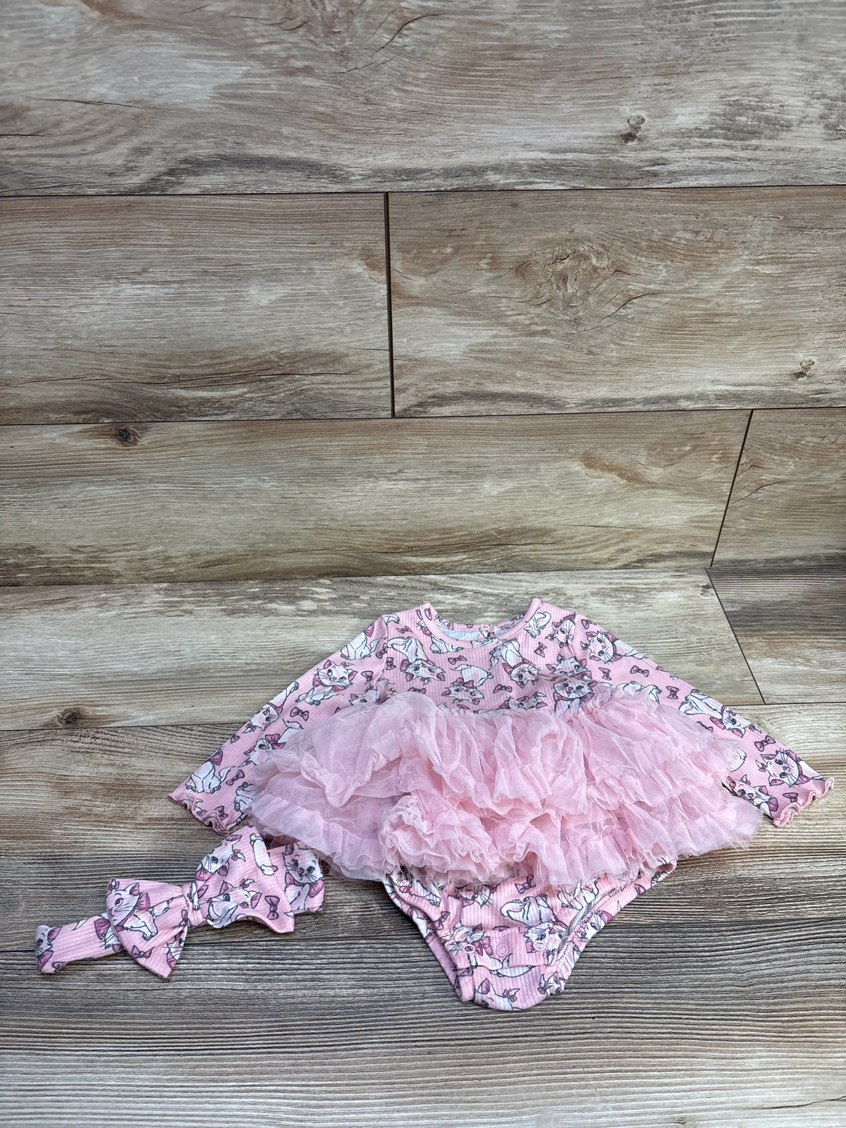 Disney Baby Marie 2pc Tutu Bodysuit & Headband Set Pink sz 6-9m