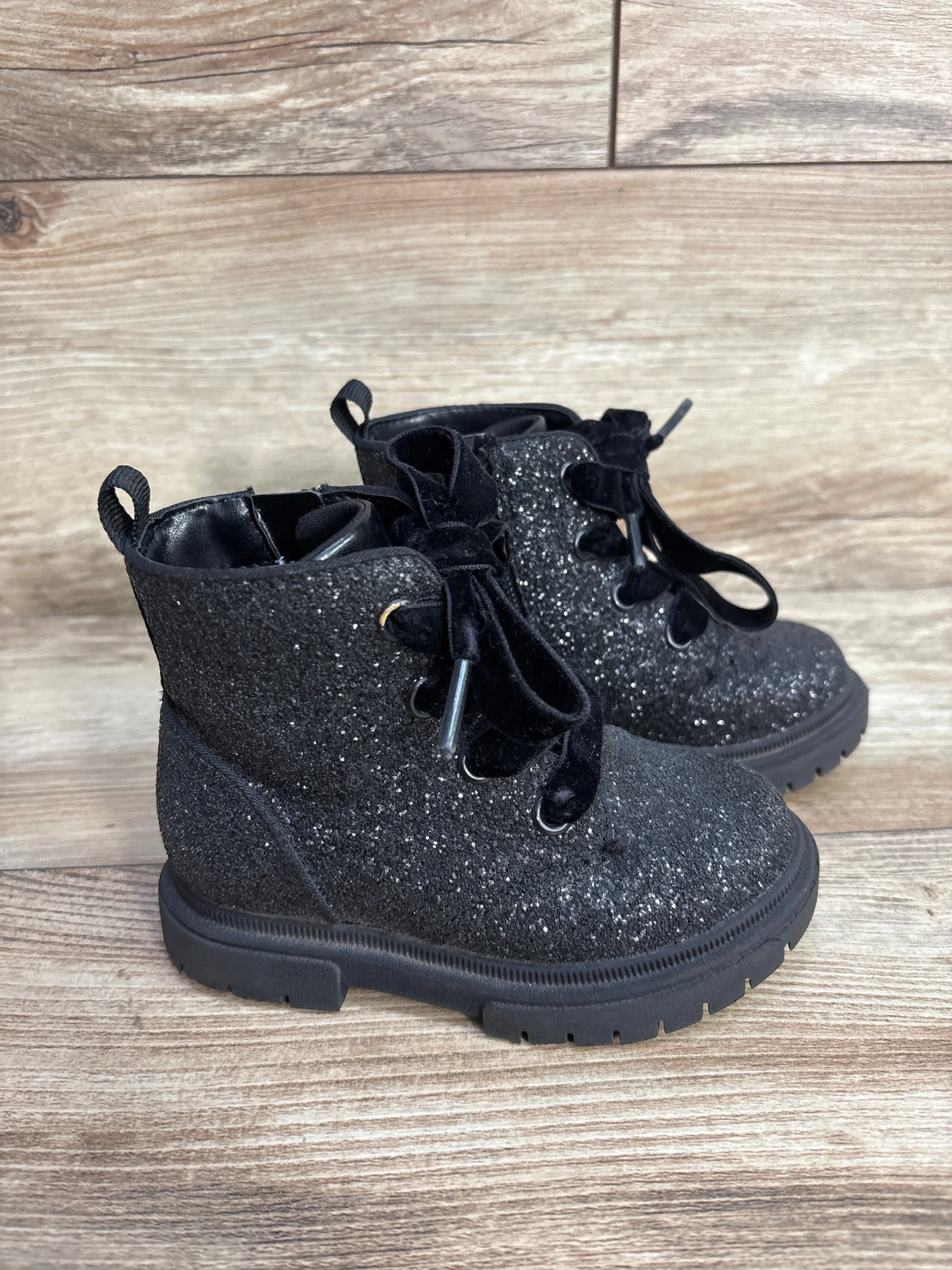 Cat & Jack Glitter Boots, Black sz 7c