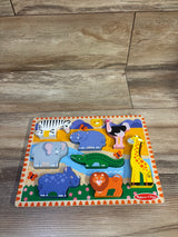 Melissa & Doug Wooden Chunky Puzzle - Safari Animals 8pc