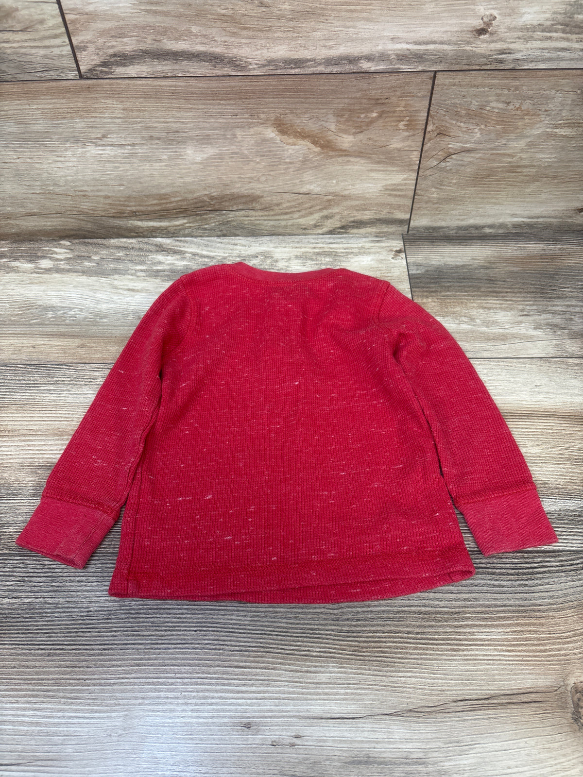 Jumping Beans Waffle Knit Henley Shirt Red sz 18m