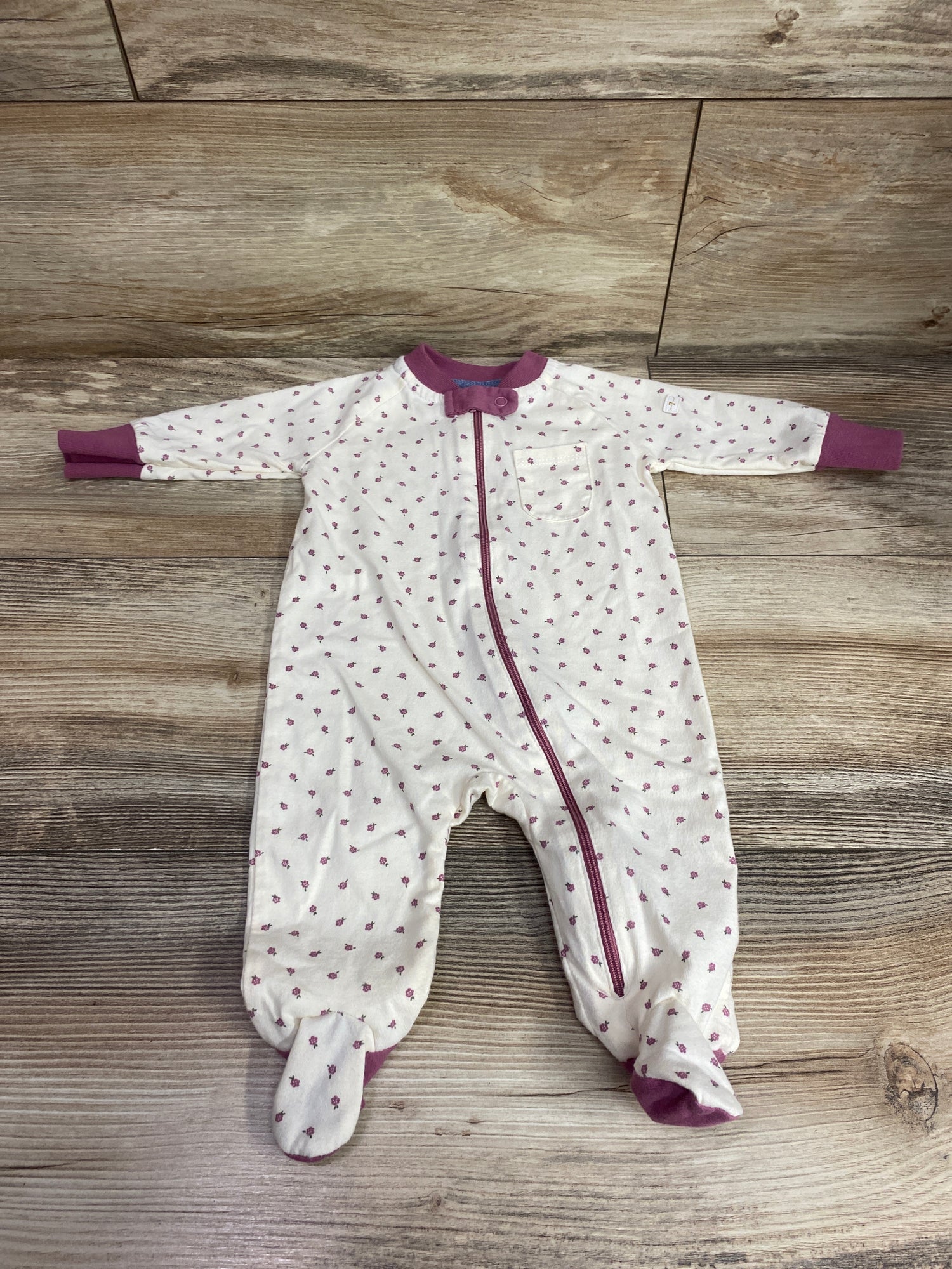 7 For All Mankind Floral Sleeper Ivory sz 0/3m