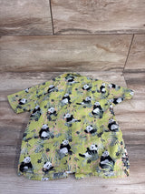 Zara Panda Print Button-Up Shirt Green sz 3-4T