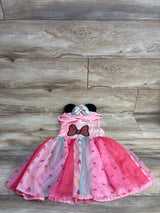Disney Minnie Mouse Girls Hooded Cosplay Dress Pink sz 4/5