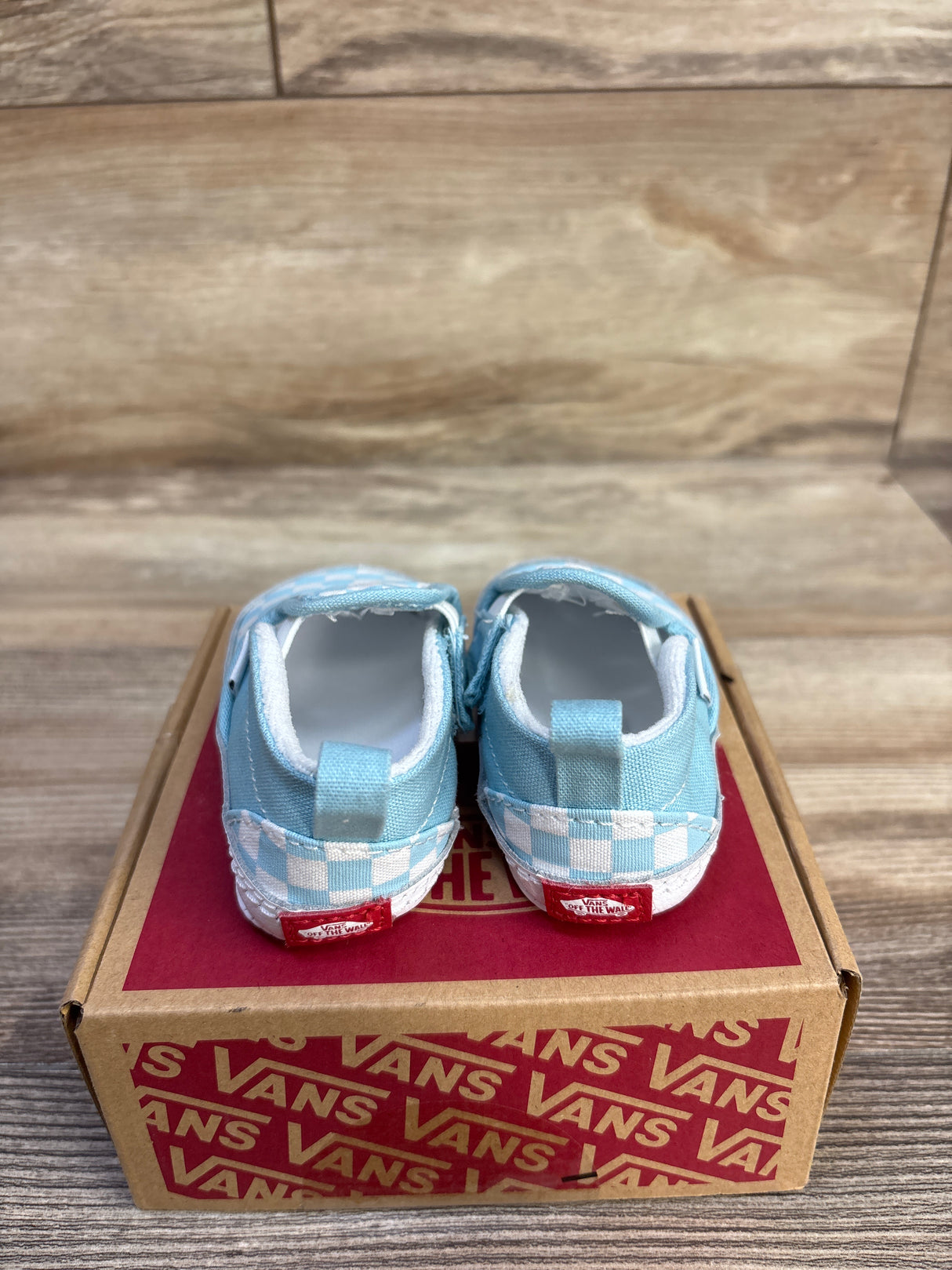 Vans Slip On V Crib Shoes Aquatic Checkerboard sz 3c