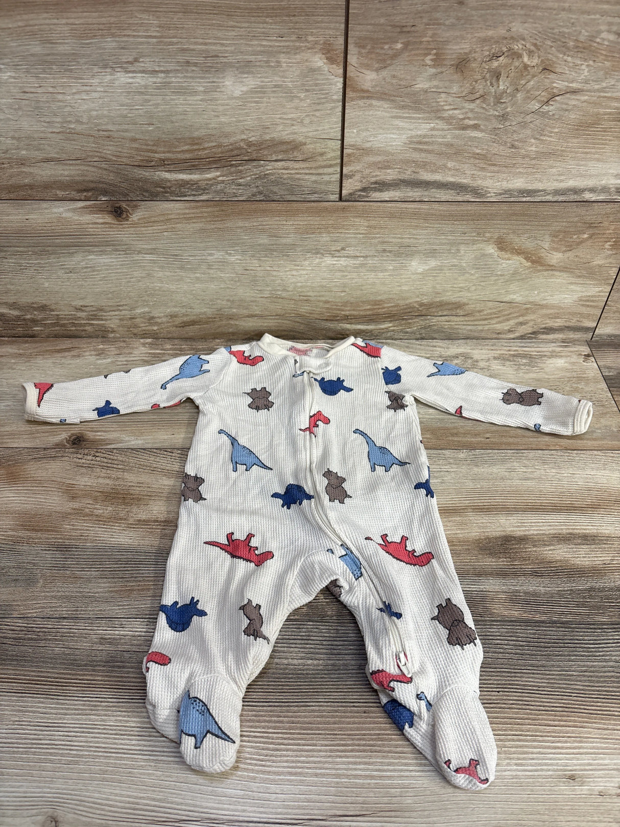 Carter's Waffle Knit Dinosaur Sleeper Beige sz 3m