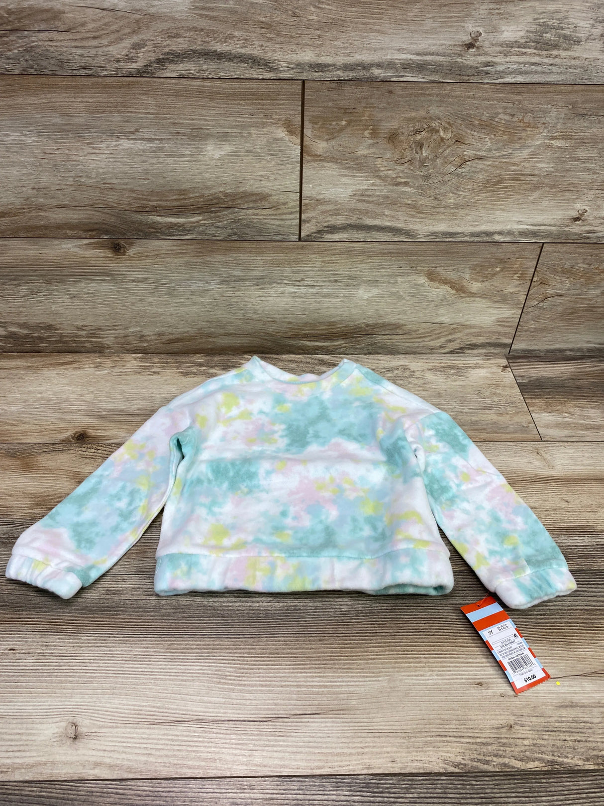 NEW Cat & Jack Tie-Dye Fleece Sweatshirt Green sz 3T