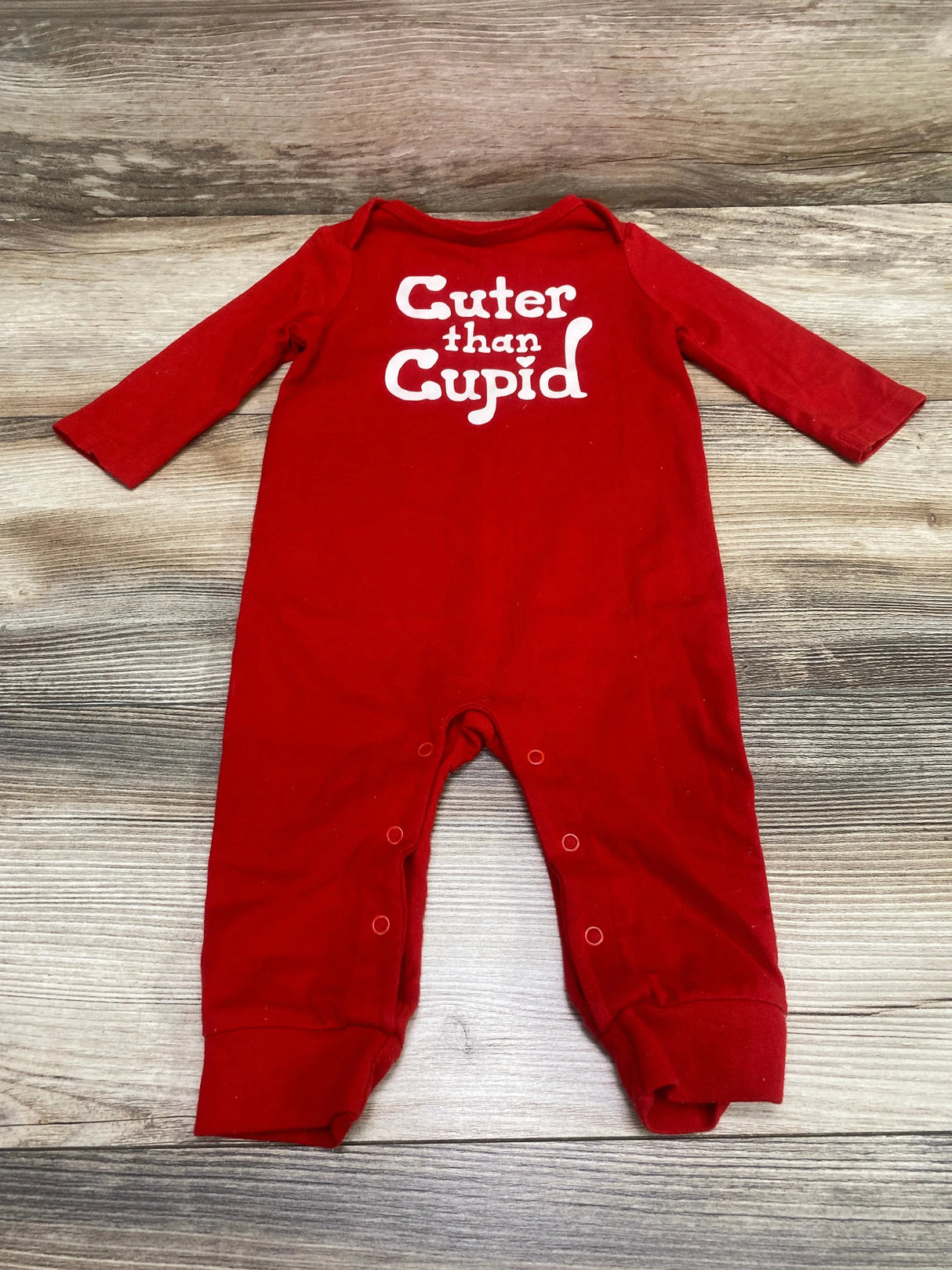 Cat & Jack Cuter Than Cupid Coverall Red sz 3-6m