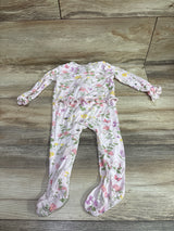 Little Me Bamboo Ruffle Sleeper Pink sz 9m