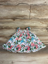 Janie and Jack Smocked Tropical Floral Dress White sz 12-18m
