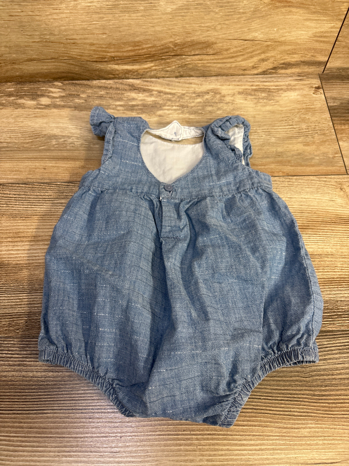 Oshkosh Chambray Bubble Romper Blue sz 6m