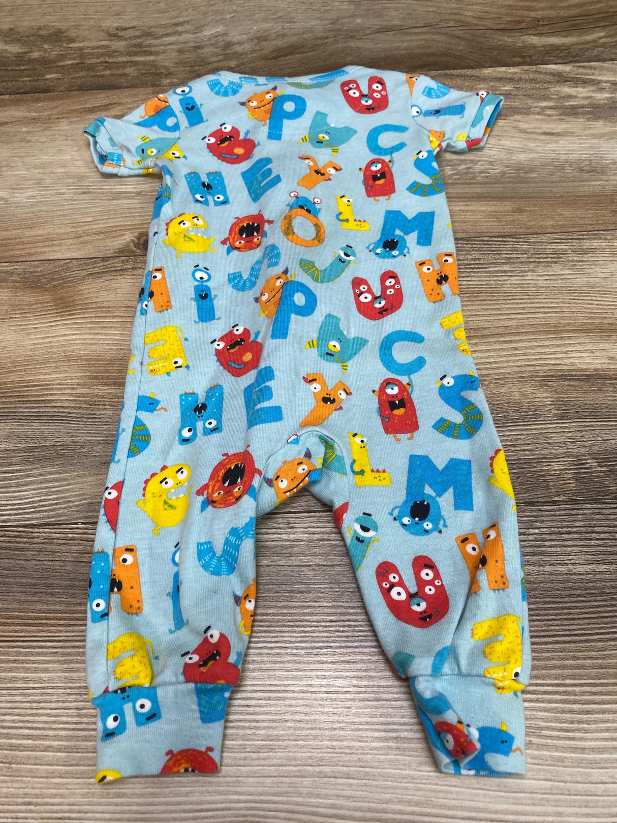 Bundles Letter Monsters Sleeper Romper Blue sz 0-3m