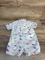 Free Planet Dinosaur Button Up Shortie Romper White sz 12m