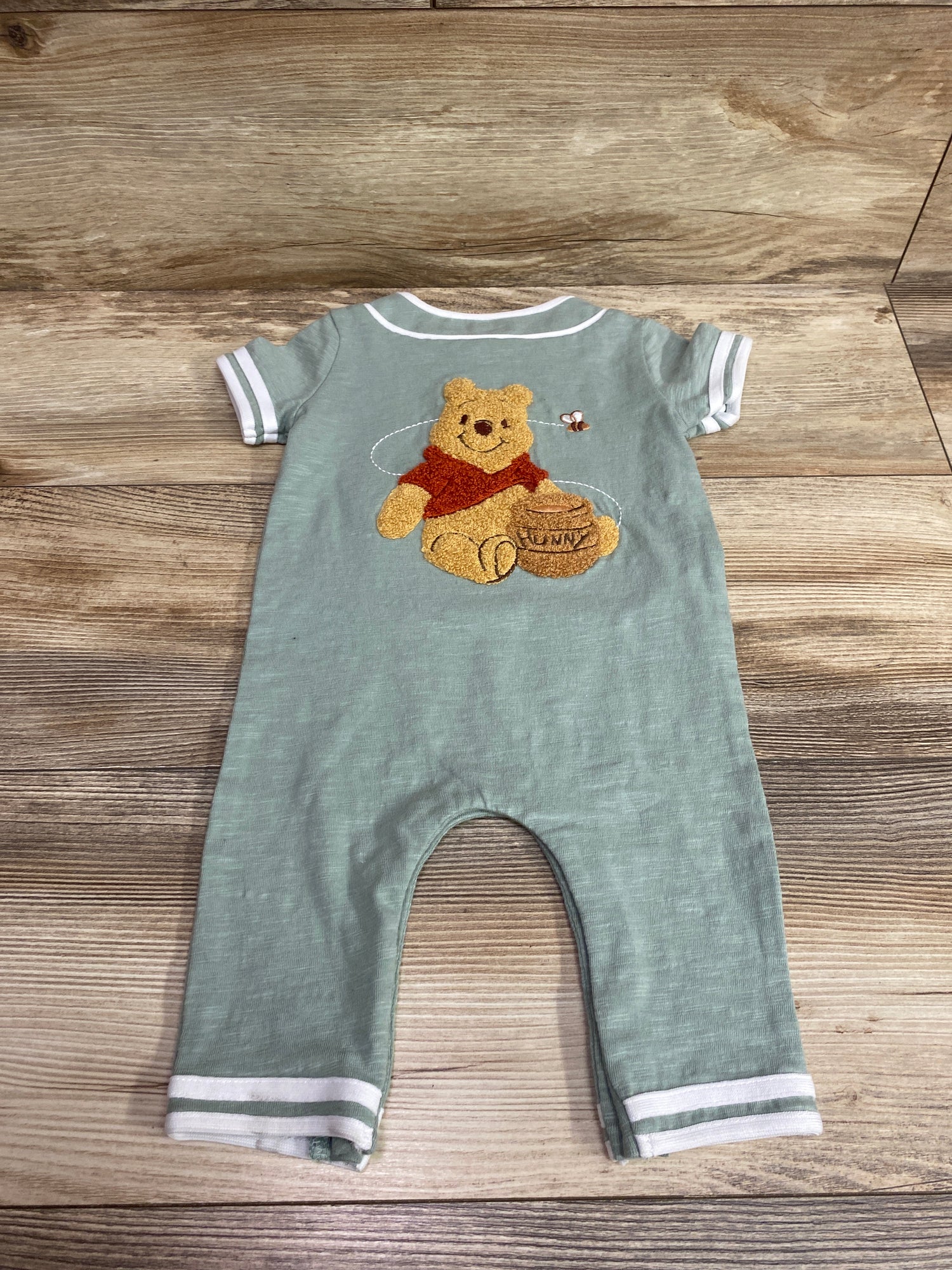 Disney Baby Winnie The Pooh Henley Jumpsuit Green sz 3/6m