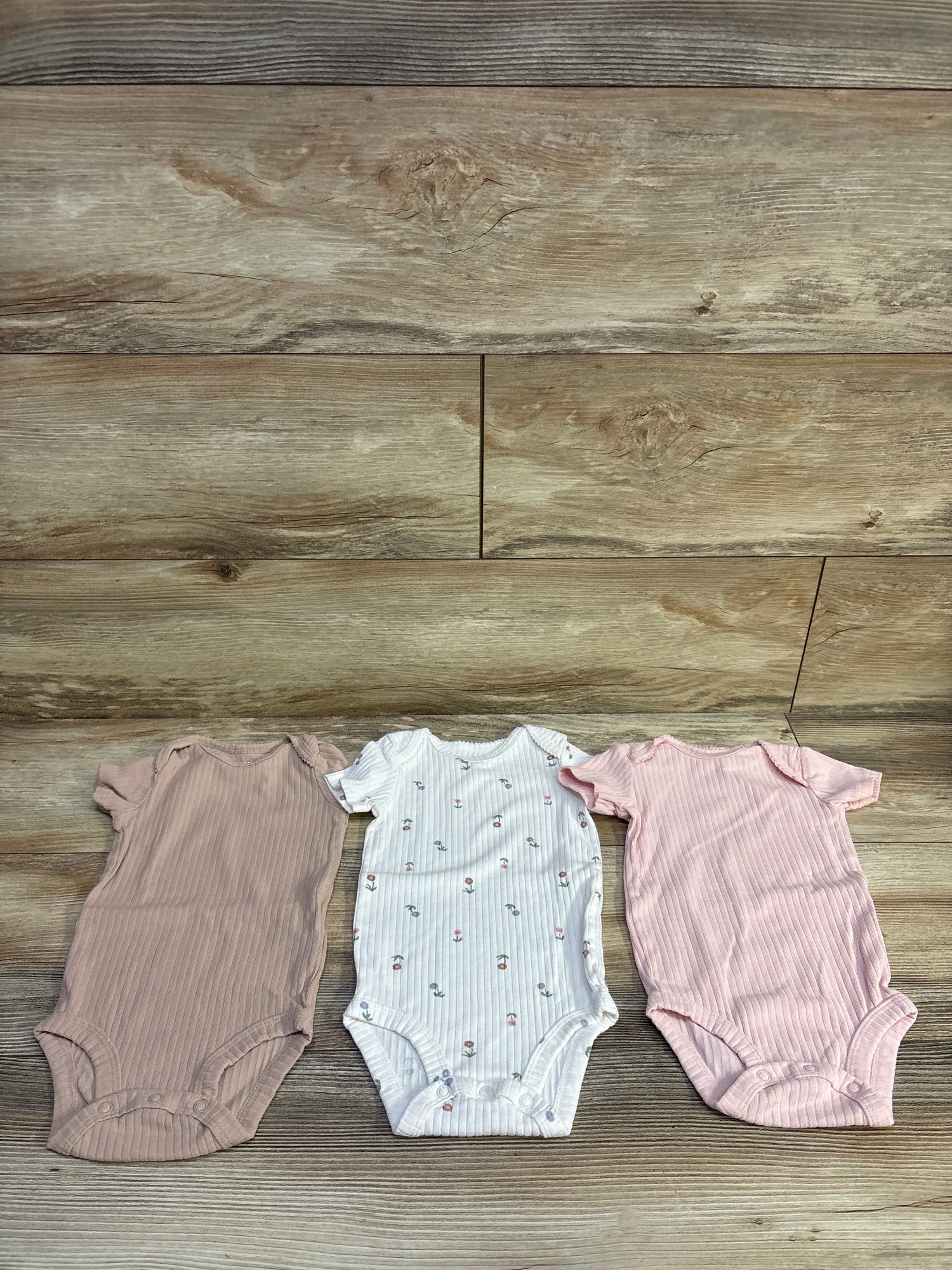 Just One You 3pk Ribbed Bodysuits Set Pink sz 6m