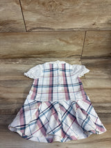 Janie & Jack Plaid Jacquard Dropwaist Dress White sz 12-18m